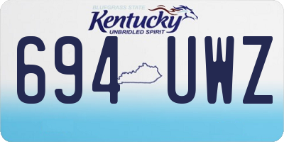 KY license plate 694UWZ