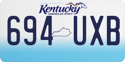 KY license plate 694UXB