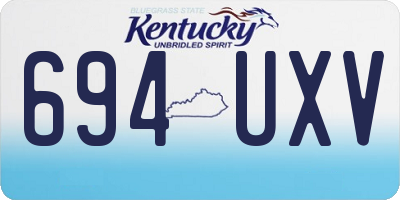 KY license plate 694UXV