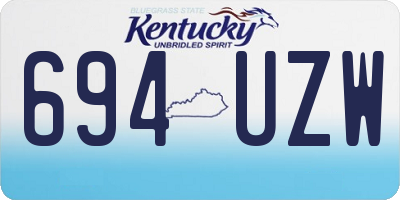 KY license plate 694UZW