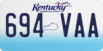 KY license plate 694VAA