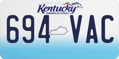 KY license plate 694VAC