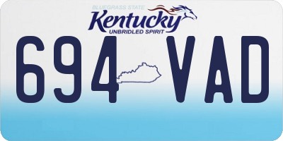 KY license plate 694VAD