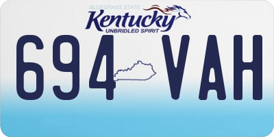 KY license plate 694VAH