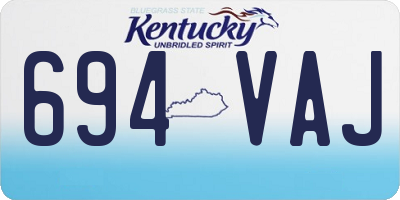 KY license plate 694VAJ