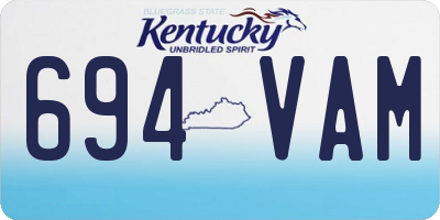 KY license plate 694VAM