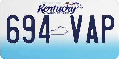 KY license plate 694VAP