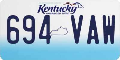 KY license plate 694VAW