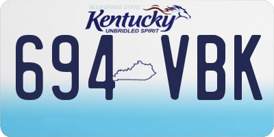 KY license plate 694VBK