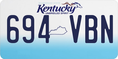 KY license plate 694VBN