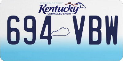 KY license plate 694VBW