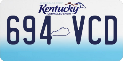 KY license plate 694VCD
