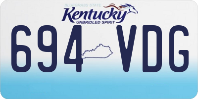 KY license plate 694VDG