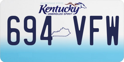 KY license plate 694VFW