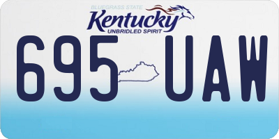 KY license plate 695UAW