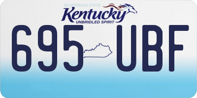 KY license plate 695UBF