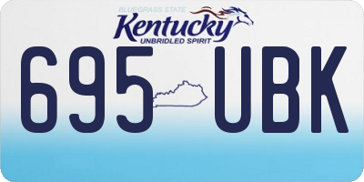 KY license plate 695UBK