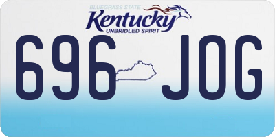 KY license plate 696JOG
