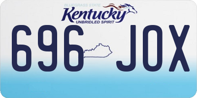 KY license plate 696JOX