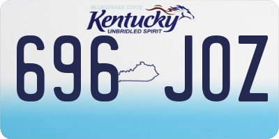 KY license plate 696JOZ