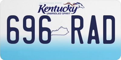 KY license plate 696RAD