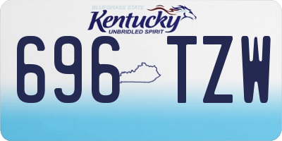 KY license plate 696TZW