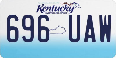 KY license plate 696UAW