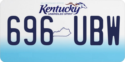 KY license plate 696UBW