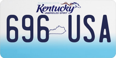 KY license plate 696USA