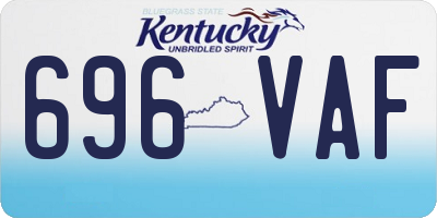 KY license plate 696VAF