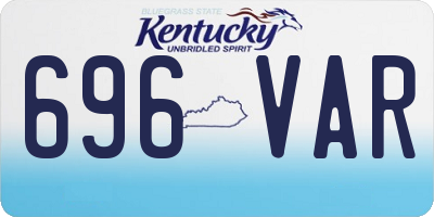 KY license plate 696VAR