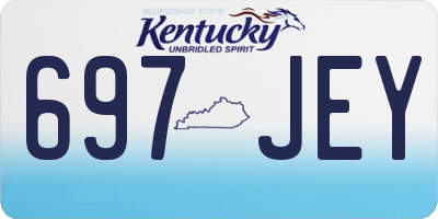 KY license plate 697JEY