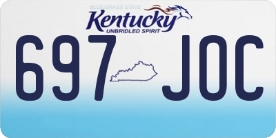 KY license plate 697JOC