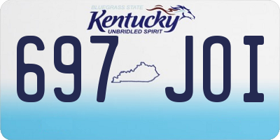 KY license plate 697JOI