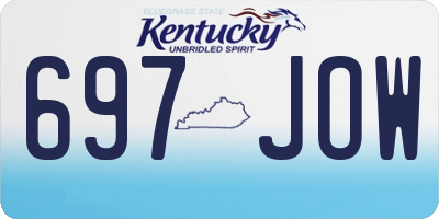 KY license plate 697JOW