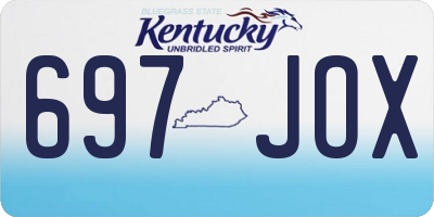 KY license plate 697JOX