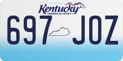 KY license plate 697JOZ