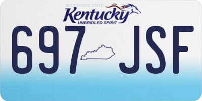 KY license plate 697JSF