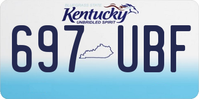 KY license plate 697UBF