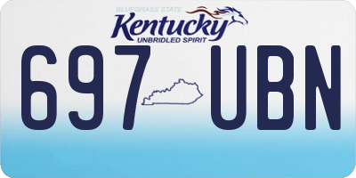 KY license plate 697UBN