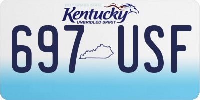 KY license plate 697USF