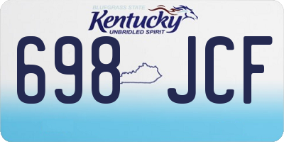 KY license plate 698JCF