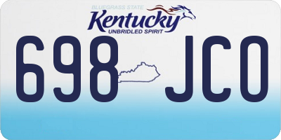 KY license plate 698JCO