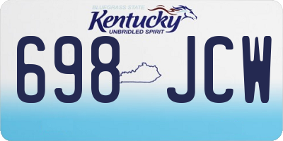 KY license plate 698JCW