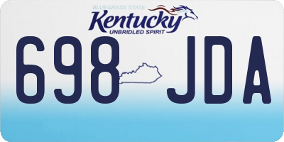 KY license plate 698JDA