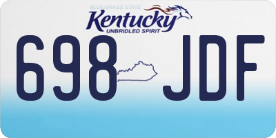 KY license plate 698JDF