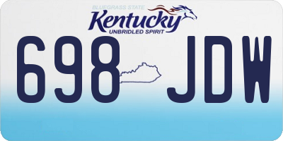 KY license plate 698JDW