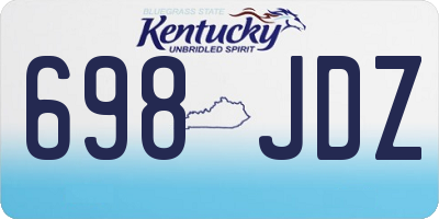 KY license plate 698JDZ