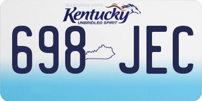 KY license plate 698JEC