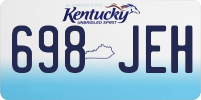 KY license plate 698JEH